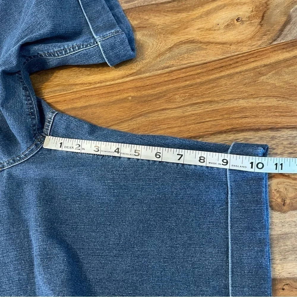 Woman Within Bermuda Blue Denim Shorts 16W Blue‎ Cuffed Stretch Summer Vacation